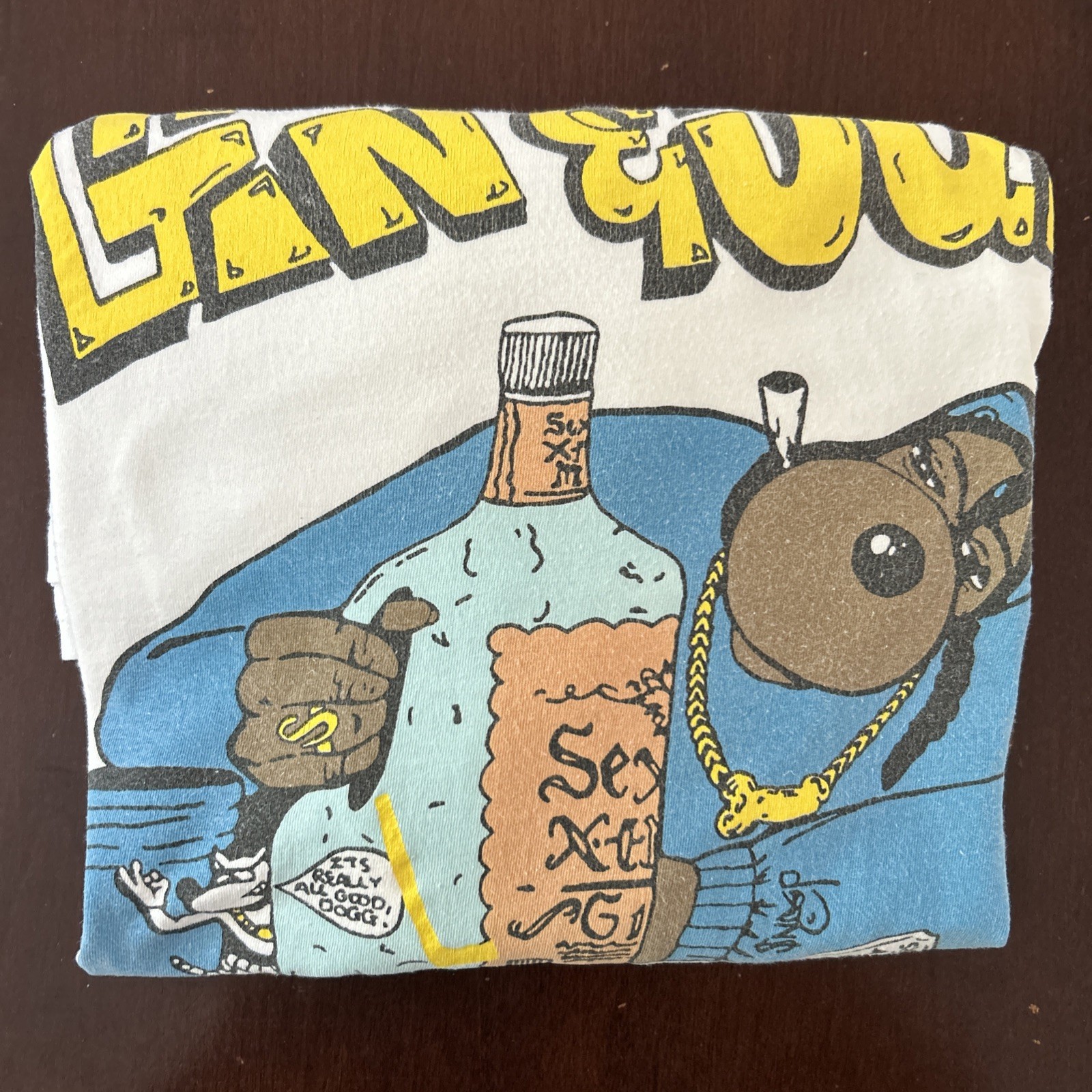 Vintage Snoop Doggy Dogg Gin & Juice Hip Hop West Coast Rap Worn T-shirt sz XL