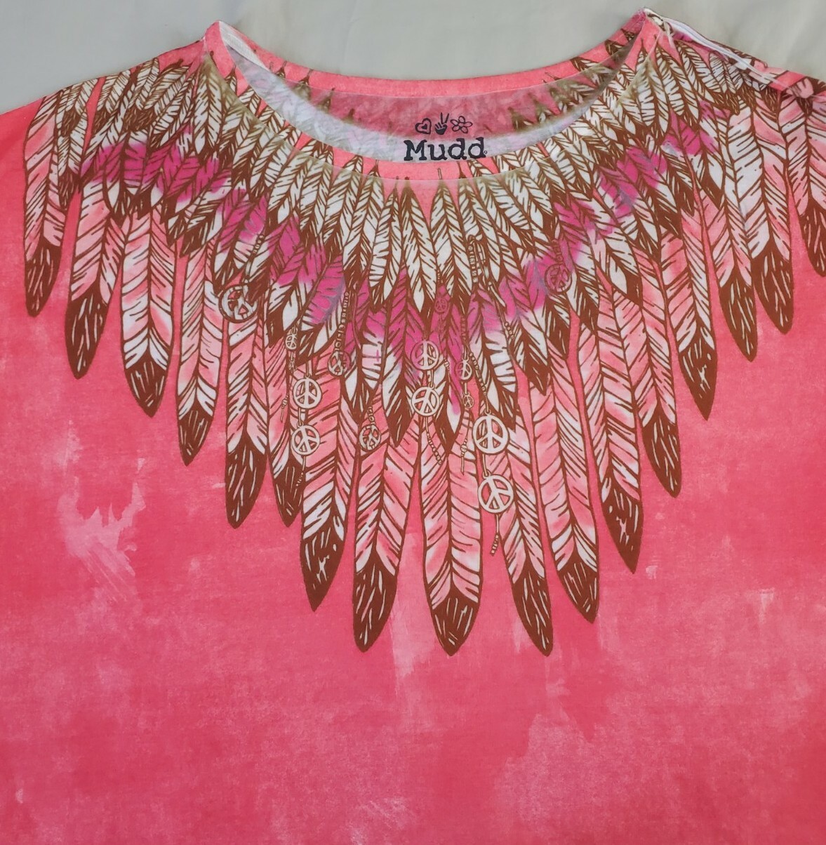 Mudd Women’s T-Shirt Blouse Top Sleeveless Hippie peace Multi color Sz XL16 NWOT