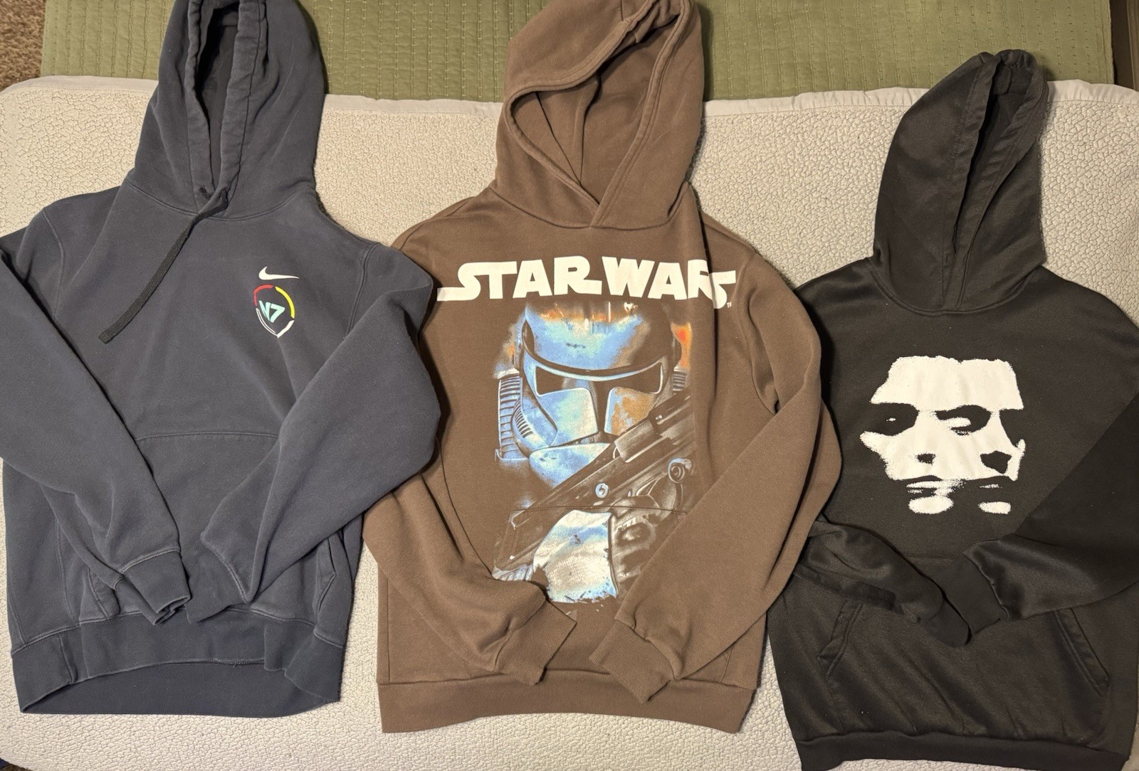 Three Hoodie Bundle. Nike, Star Wars, and generic.