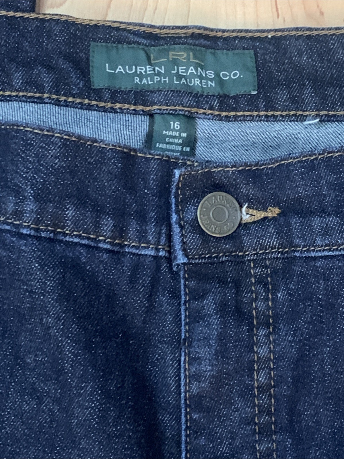 Lauren Jean Co. Denim Jeans Sz 16 Pockets Loops Zipper Button Bootcut