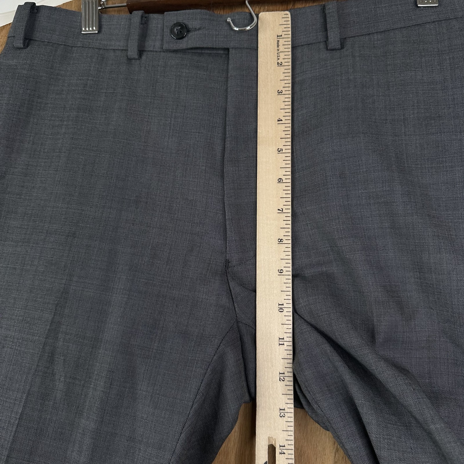 Calvin Klein Suit Mens 42R Gray 2 Button 100% Wool Pants 34×30 Peak Lapel
