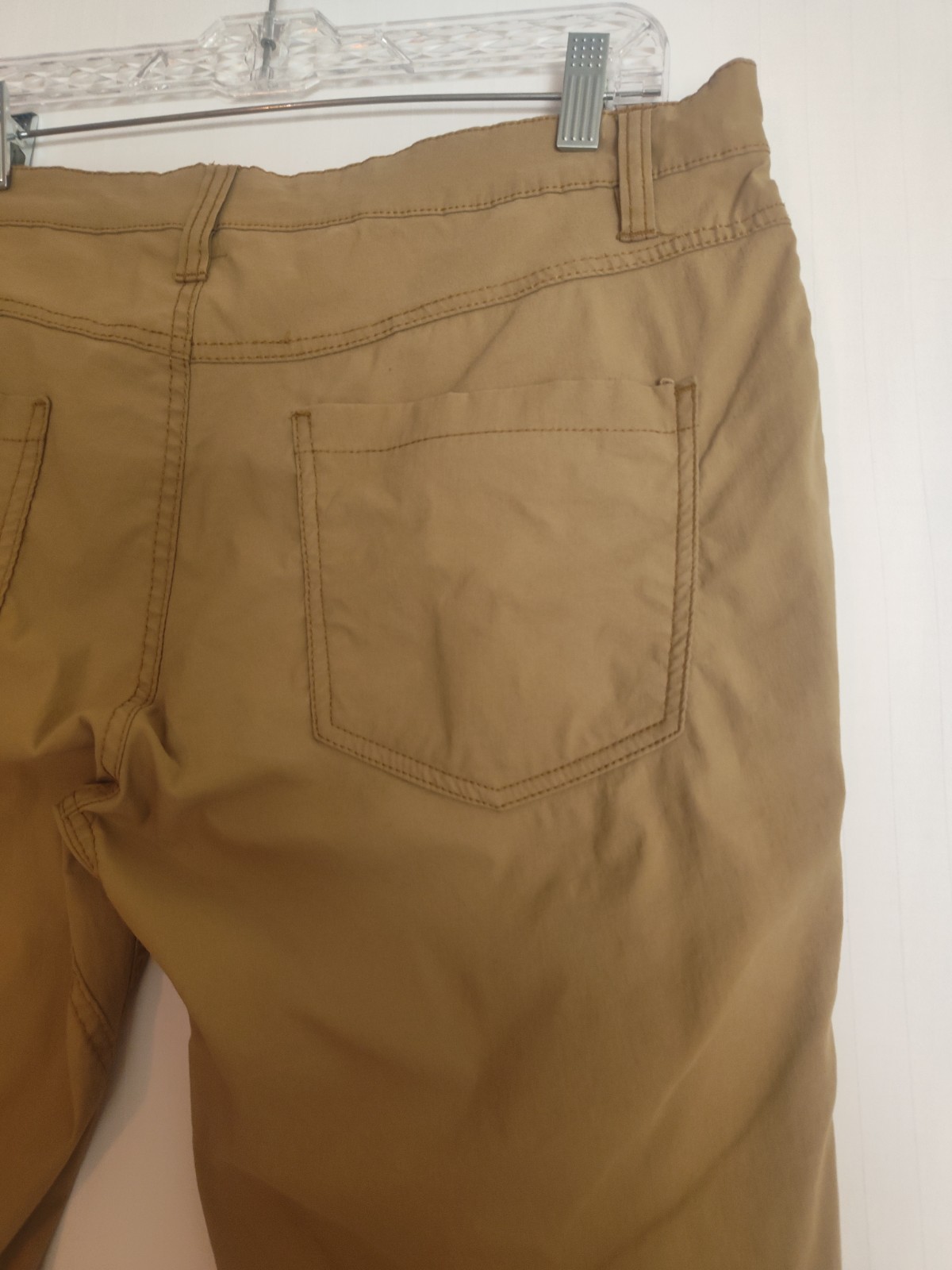 Kenneth Cole Gusseted 34×32 Slim Chino Performance Functional Tan Mens Pants