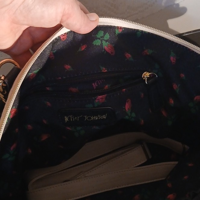 Betsey Johnson Satchel Bow Polka Dot Gold Hardware Detachable Strap
