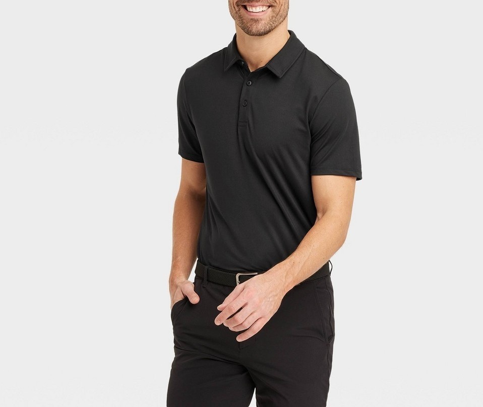 Jersey Polo Shirt All in Motion Wicking Stretch No Roll Collar COLOR CHOICES