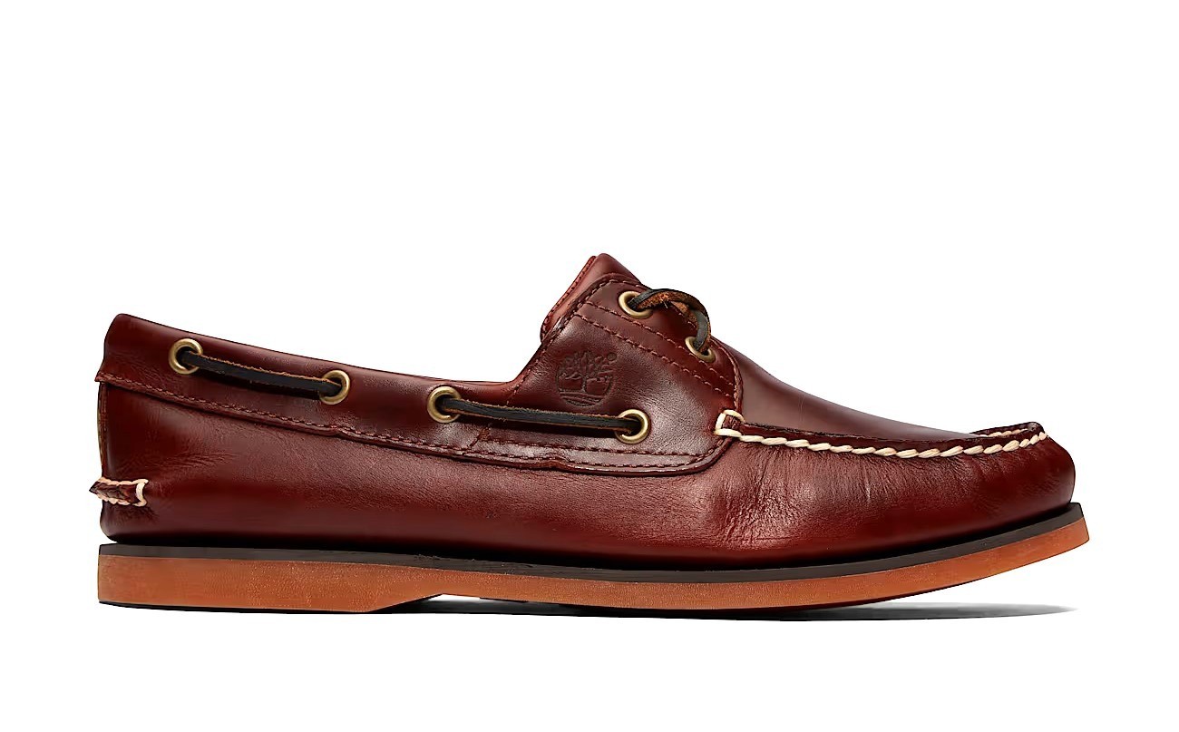 Timberland Men’s Classic 2 Eye Brown Handsewn Leather Boat Shoes Style 25077