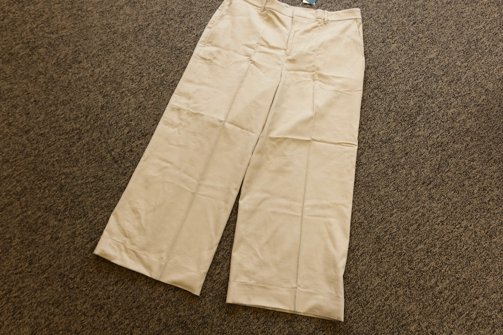 Lauren Ralph Lauren Women’s Wide Leg Cuffed Linen Blend Pants – Khaki – Size 14