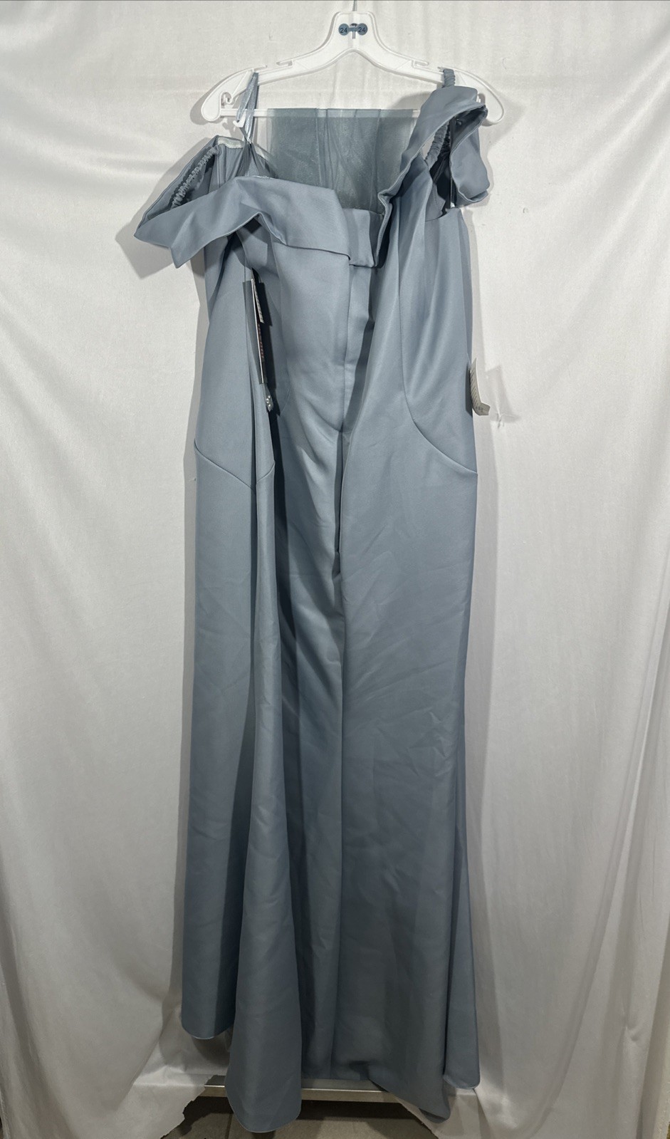 NWT $570 Marsoni [PLUS 24 ] 1142 Off Shoulder Mermaid Gown in Wedgewood J2355
