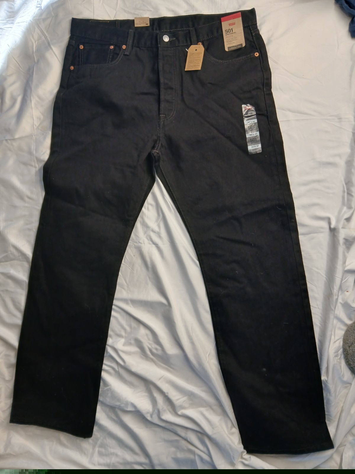 005010660 LEVI’S MEN’S 501 ORIGINAL JEANS BIG & TALL 38W X 32L BLACK