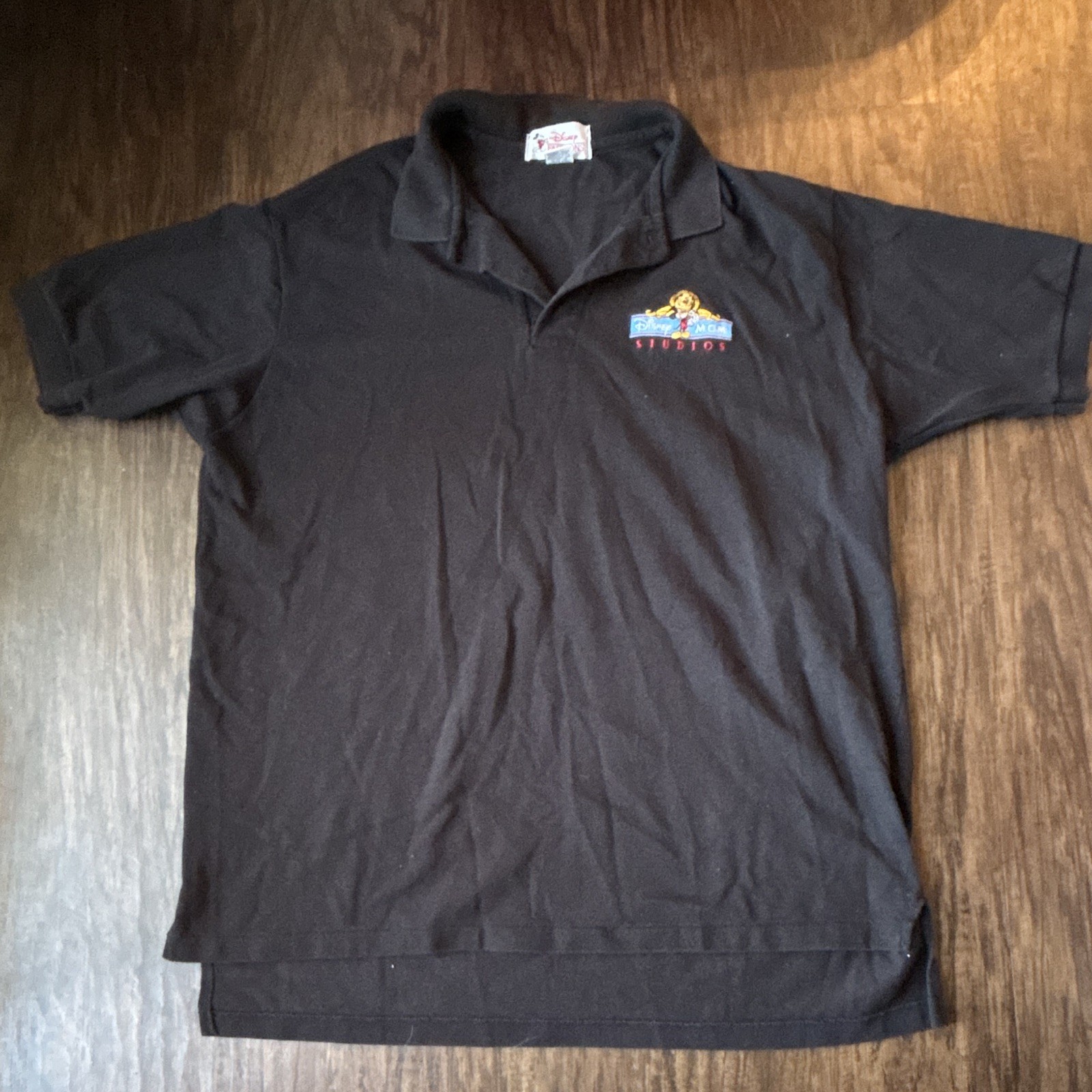 Disney Fashions MGM Studios Mickey Mouse Embroidered Cotton Polo Black XXL