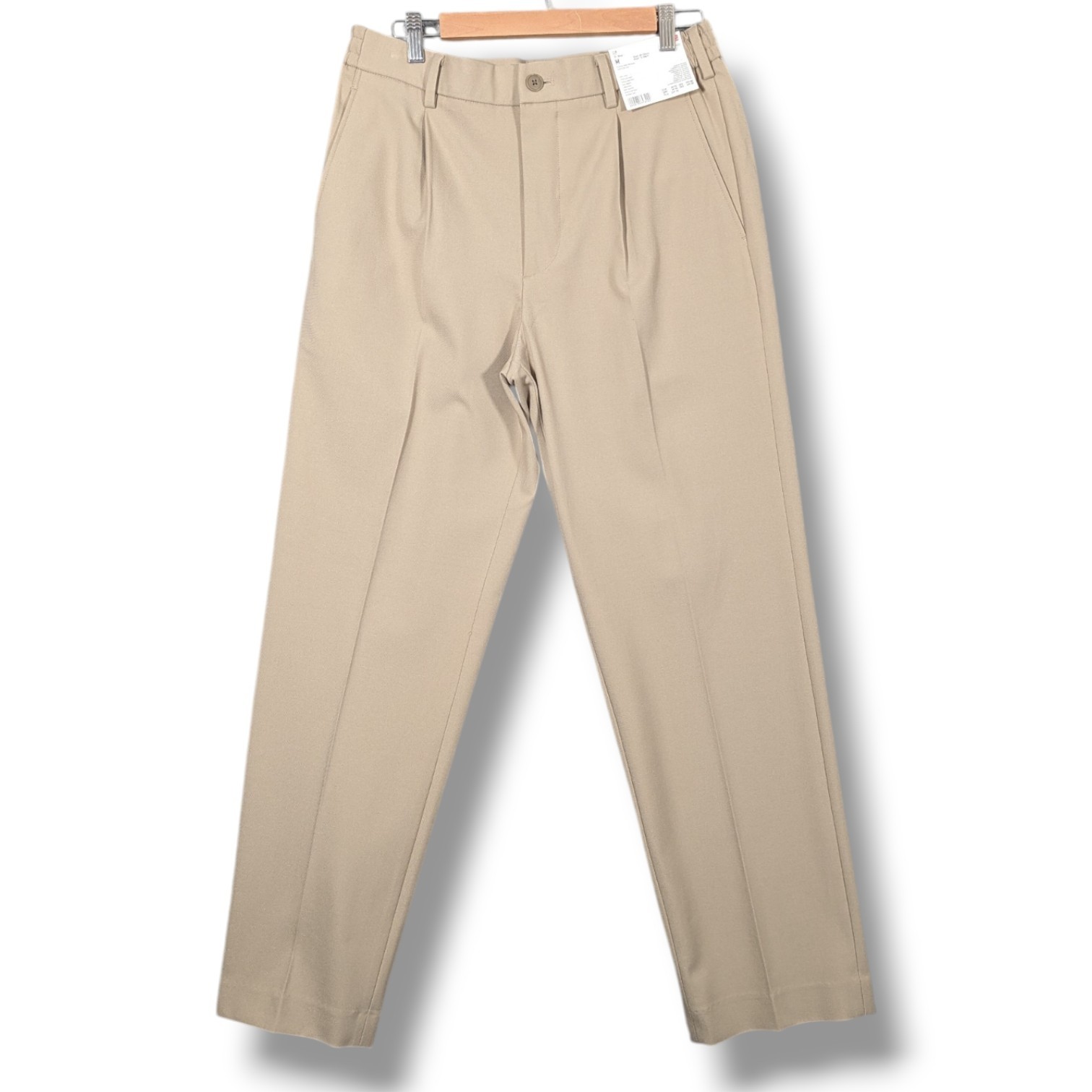 Uniqlo Pleated Wide Trousers Mens Medium 30″-33″ Waist Chino Pants New With Tags