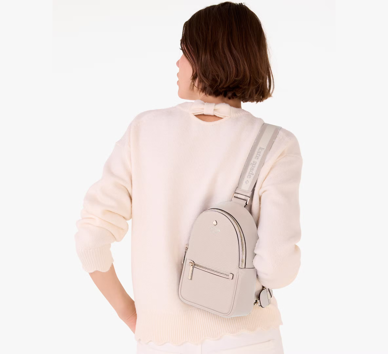 Kate Spade Emma Beige Pebbled Leather Small Backpack Bag KK073 NWT $379 Retail