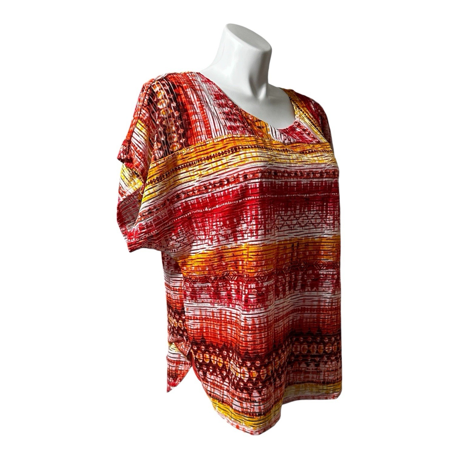 Kim Rogers Women’s XL Shirt Multicolor Short Sleeve Trendy Stylish Top