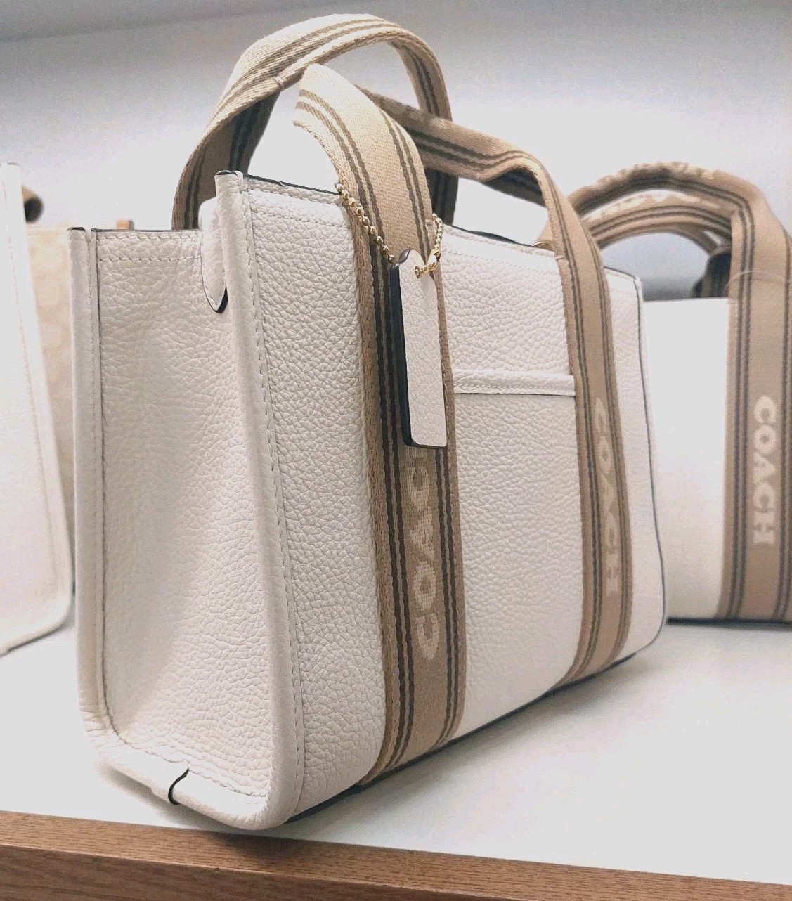 Original Coach Smith Tote Bag 24 Crossbody In Leather/Gold/Chalk CBH14 NWT