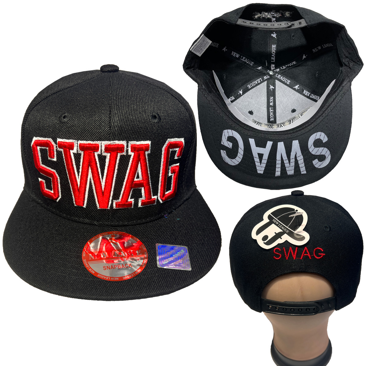 SWAG Hip-Hop 3D Embroidered Snapback Cap Adjustable Baseball Hats LOT 1-12pcs