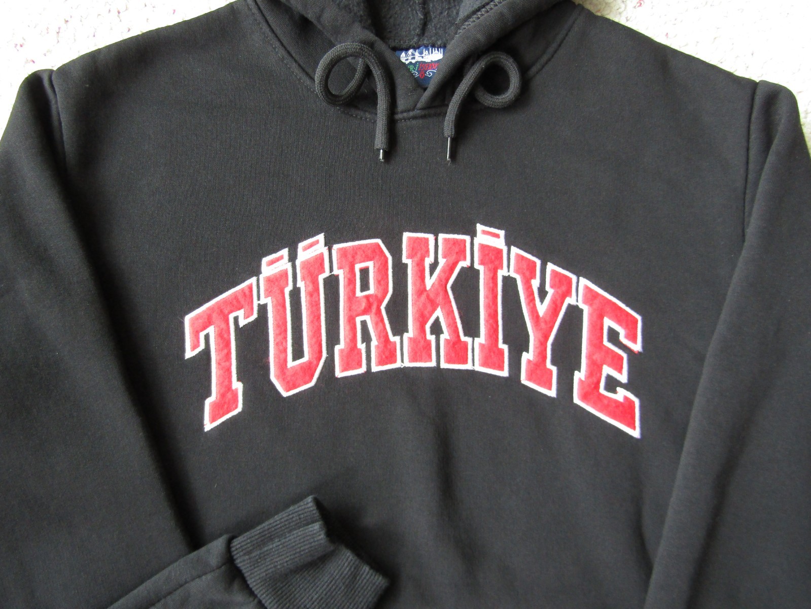 Turkey Turkiye Hoodie Black w Stitched Letters Small FIFA World Cup Soccer New