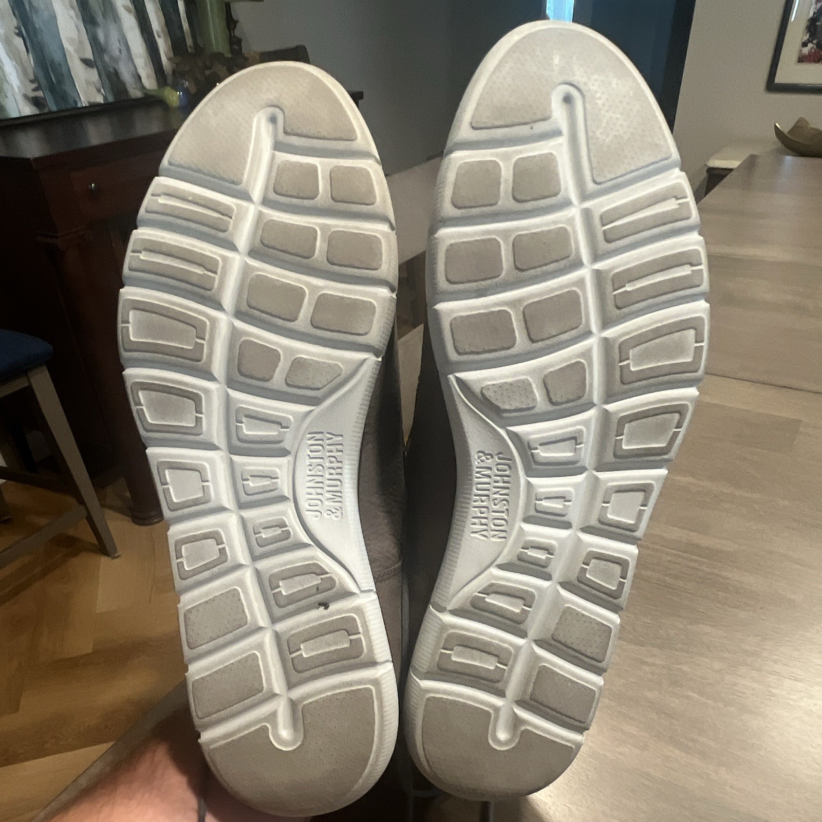 Johnston & Murphy Men’s Gray Suede Derby Lace-Up Round Toe Dress Shoes 10M
