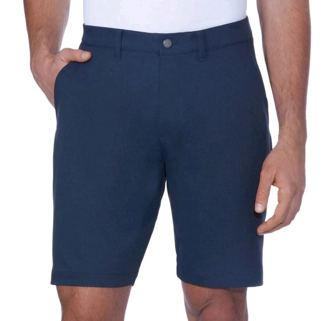 NEW Kirkland Signature Men’s Performance Shorts Comfort Waistband Navy 40