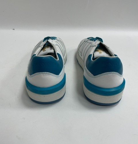 Lanvin Clay Low White Blue Perforated Leather Sneaker EU49 US16 UK15 $1000