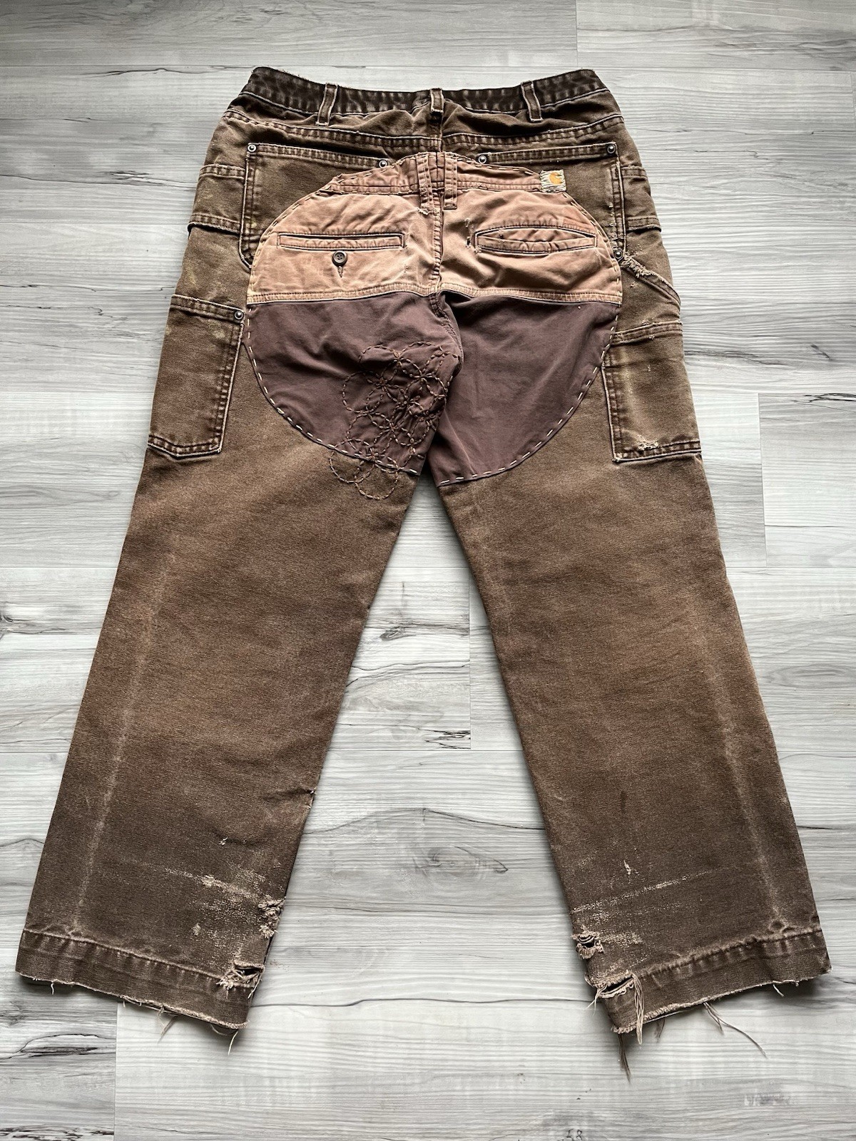 Vintage Carhartt B136 DKB Double Knee Carpenter Pants 32×27 – FADED & Repaired
