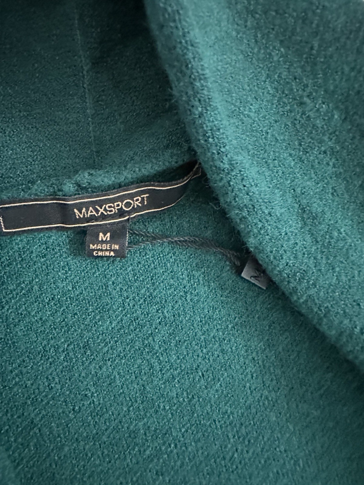Maxsport Green Solid Knit Open Front Cardigan Sweater Pockets Long Sleeve M