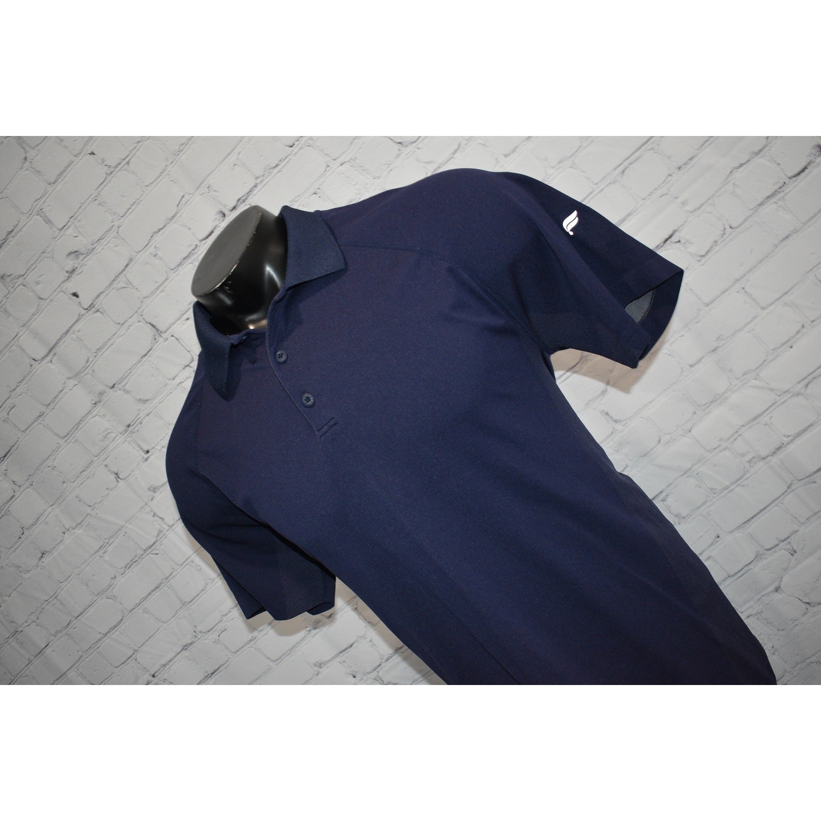 Fabletics Golf Polo Shirt Men Size Large Performance Nylon Polyester Blend Blue