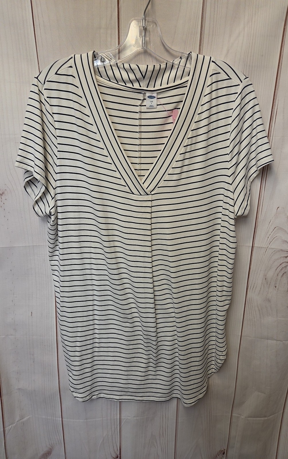 Old Navy Women’s Size L White & Black Short Sleeve Top