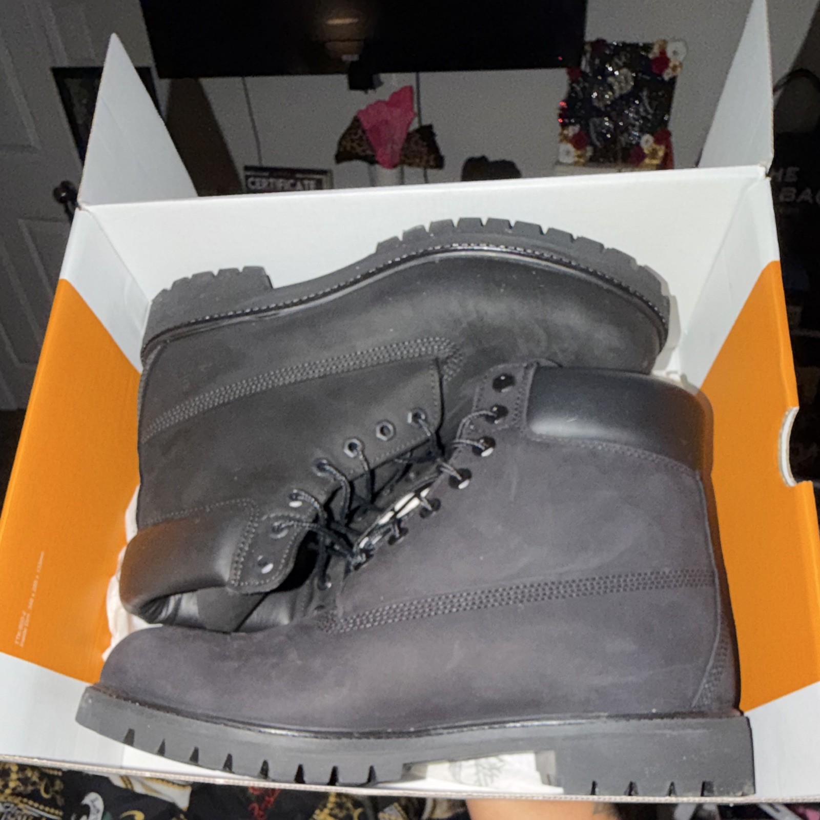 Timberland Men’s Black Waterproof Leather Work Boots Round Toe Ankle US 11 M