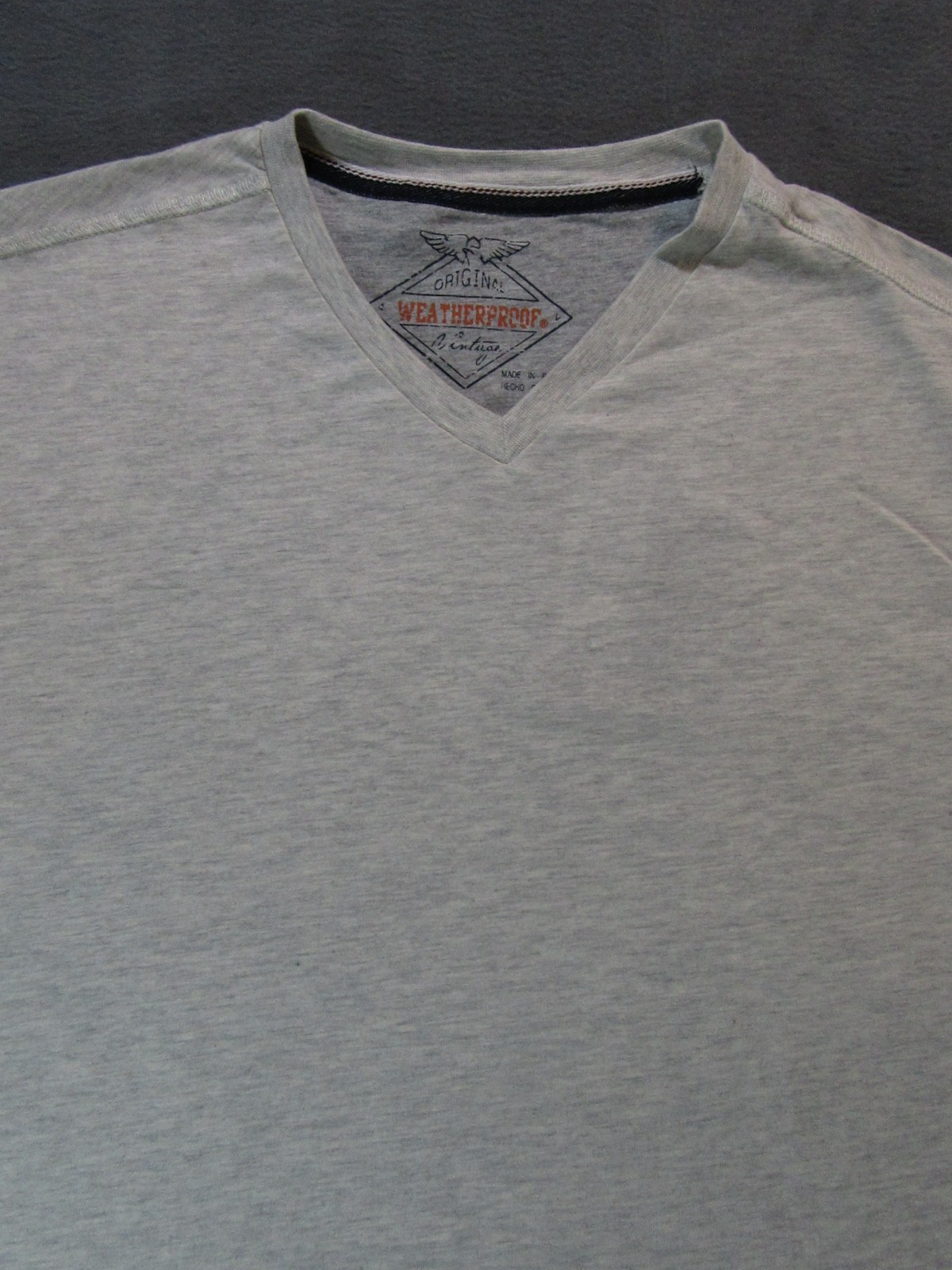 Weatherproof Grey T-Shirt; Size L; V neck; NWT (123)