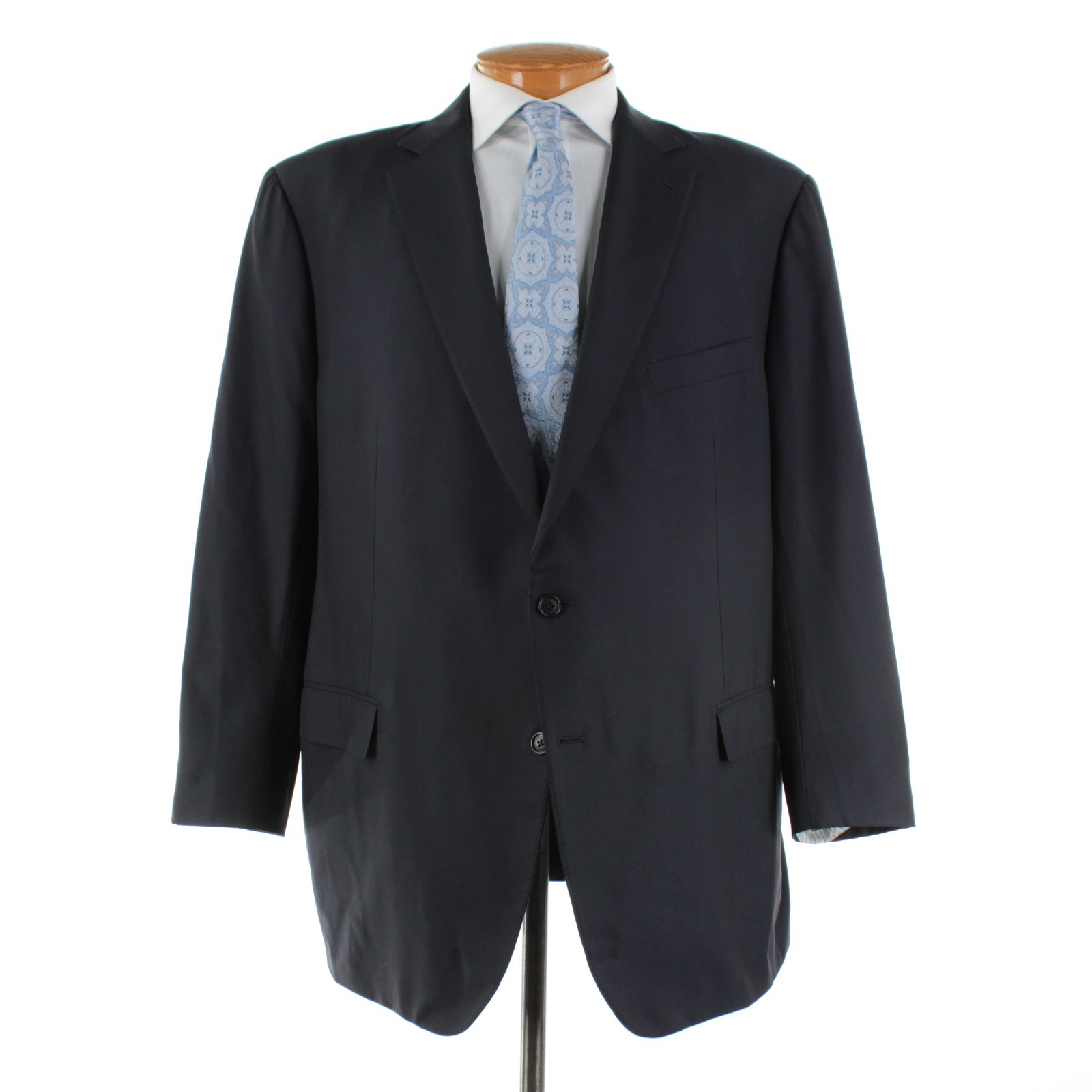 Ermenegildo Zegna Wool / Silk Two Piece Suit Size 66R (~52R US) In Solid Blue