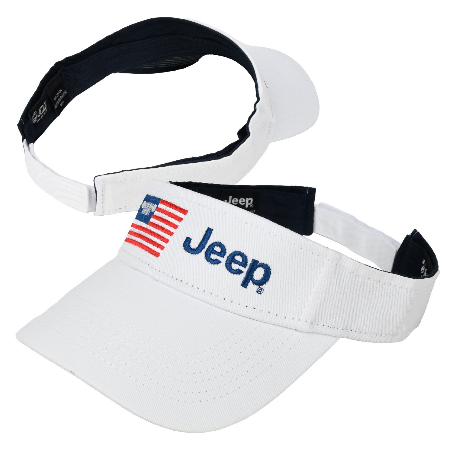 Jeep Freedom USA Flag Visor- White