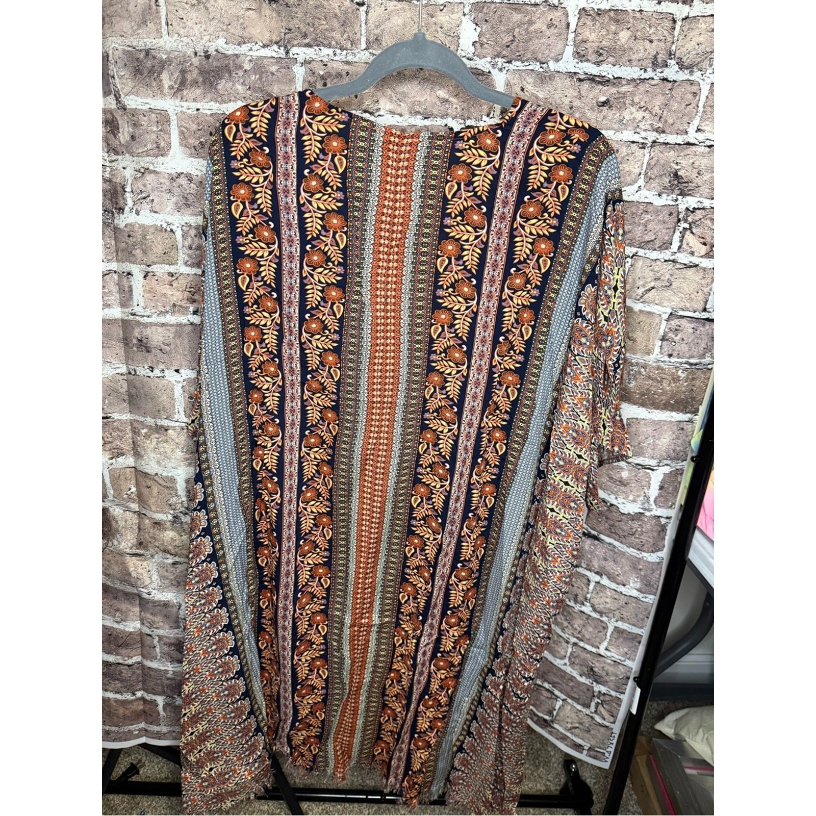 Umgee Navy Rust Boho Mix Print Kimono