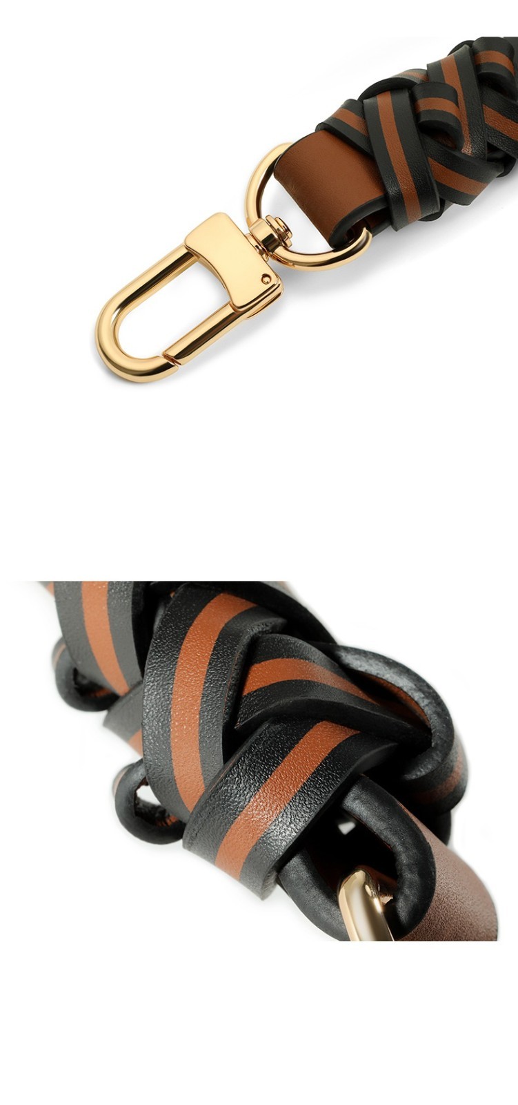 Genuine Leather Braided Handle Strap Purse Handbag Weaving Replacement Strap