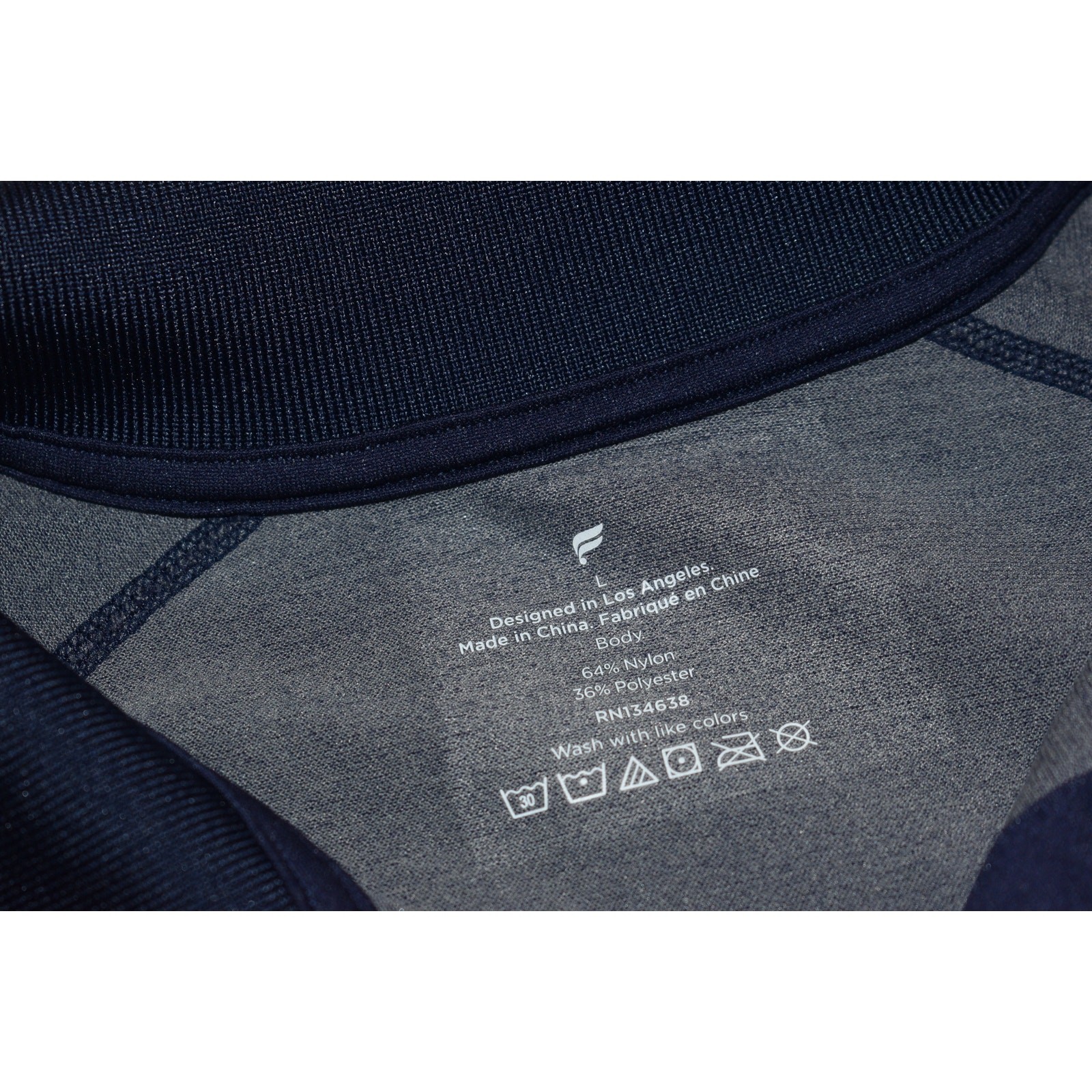 Fabletics Golf Polo Shirt Men Size Large Performance Nylon Polyester Blend Blue
