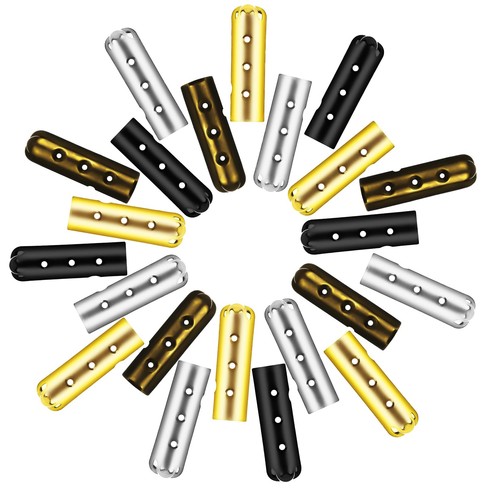 80 Pcs Metal Aglets Shoe Lace End Tips Replacement for Paracord Hoodies Boots