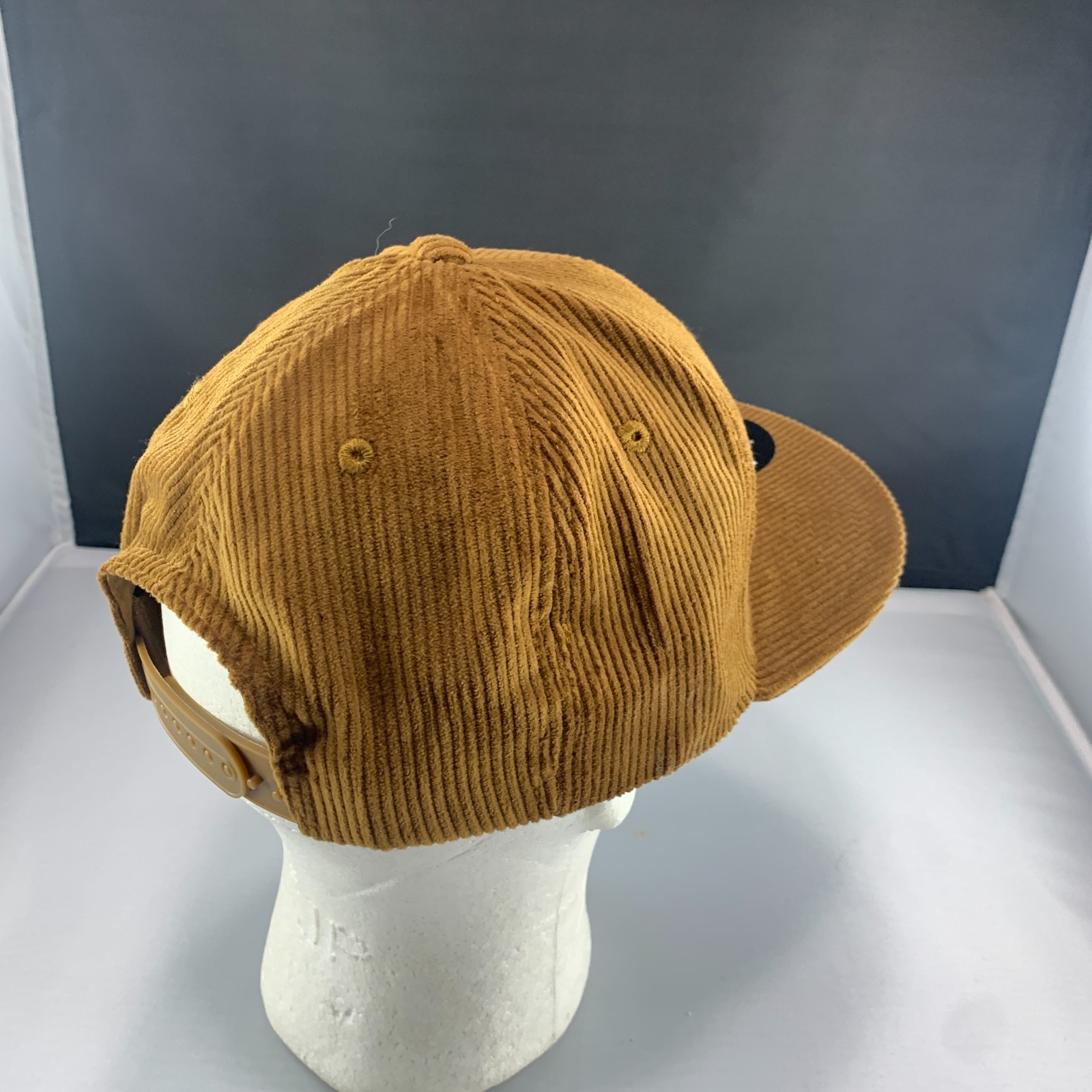New Decky 1076 Corduroy Snapback Hat Cotton Flat Bill High Crown Cap Coyote