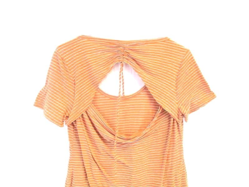 Melrose & Market Orange Striped Open-Back Top Size M Women’s Pre-Owned