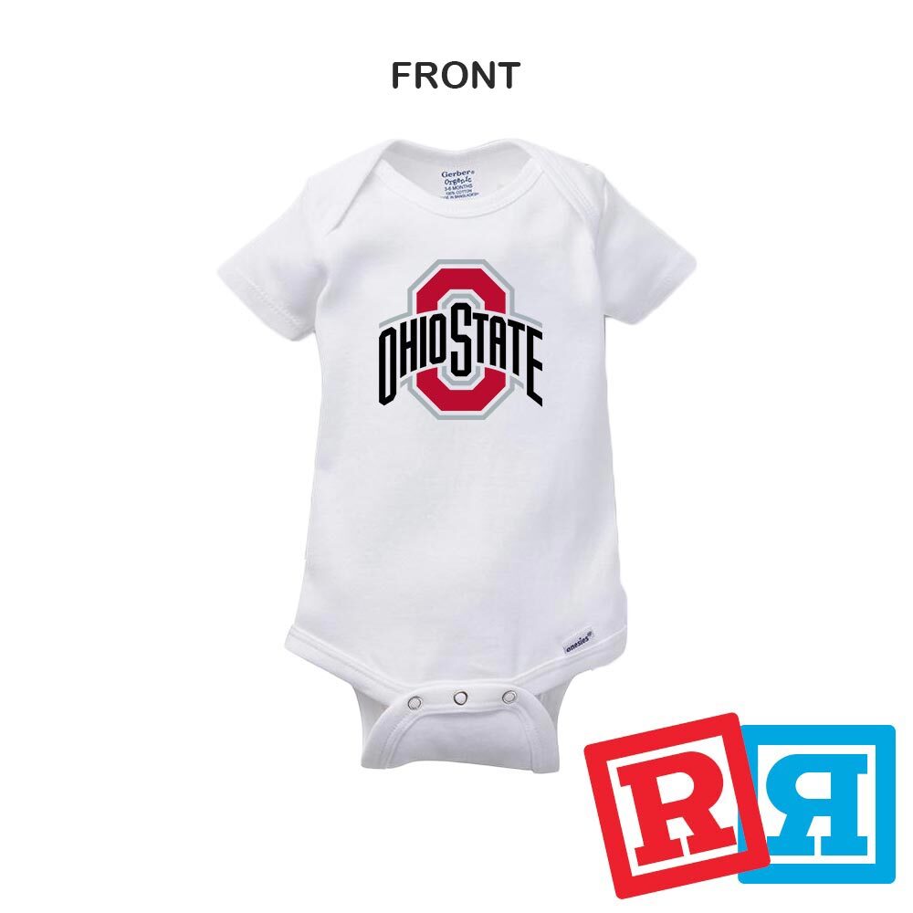 Personalized Ohio State Buckeyes Gerber Baby Onesie® Cotton Custom Bodysuit