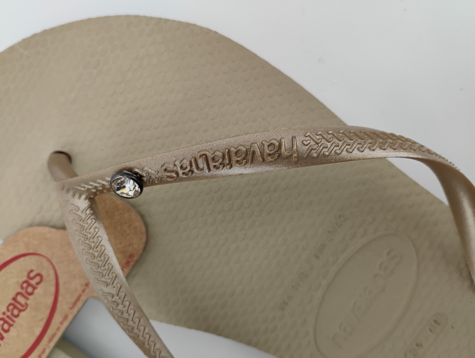 NEW Havaianas Sand Gray Light Gold Thong Flip Flops, Size 9/10w (39/40)