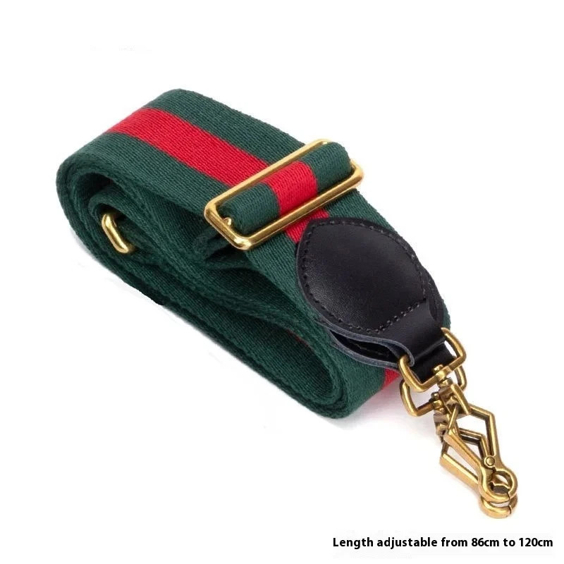 New Crossbody Shoulder Strap Gucci Replacement No Logo Green-Brown Web Leather