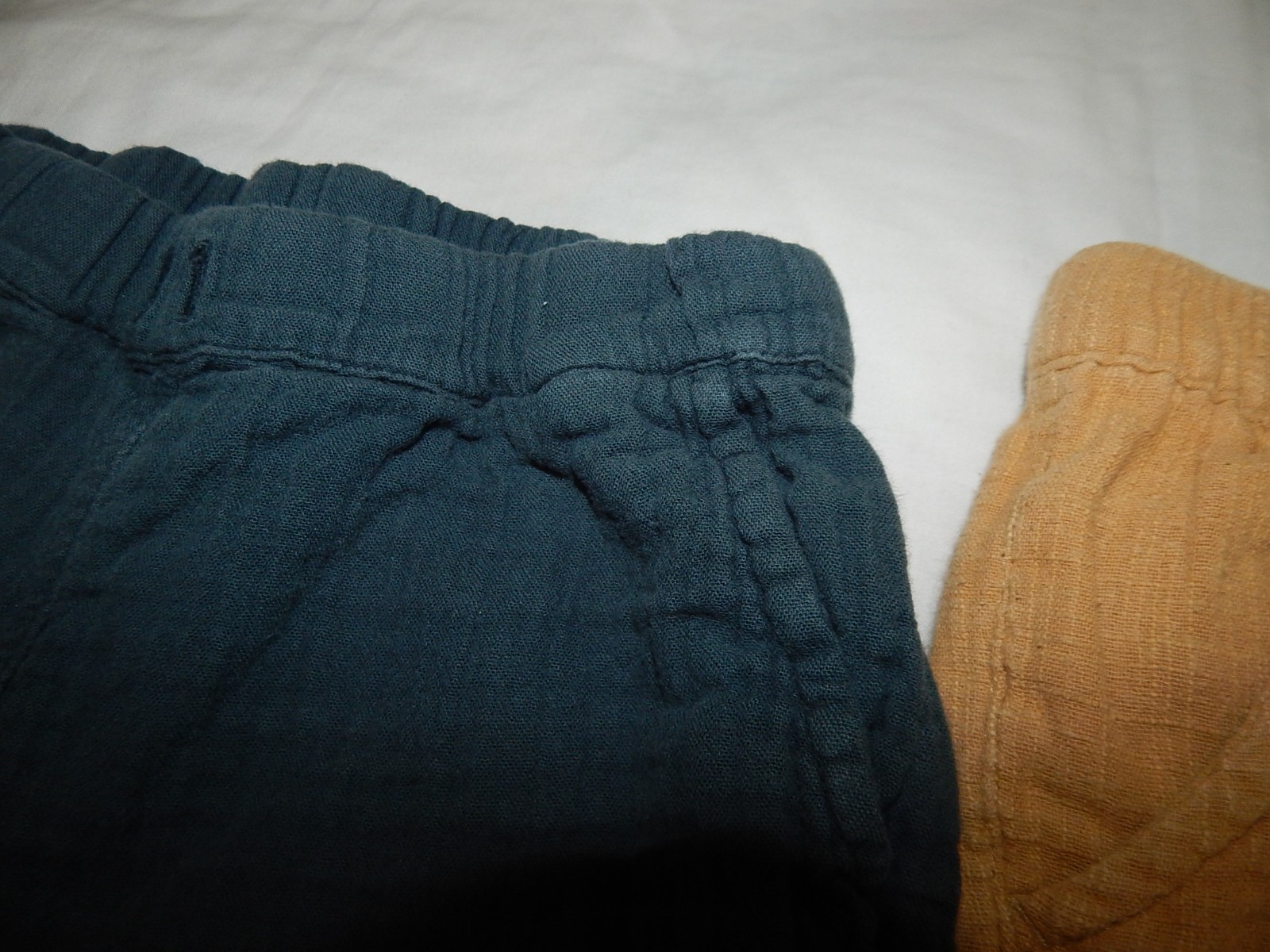 (2) Pair Boys Marlot Boys 3T Gauze Type Muslin Shorts Dark teal and Tan Must hav