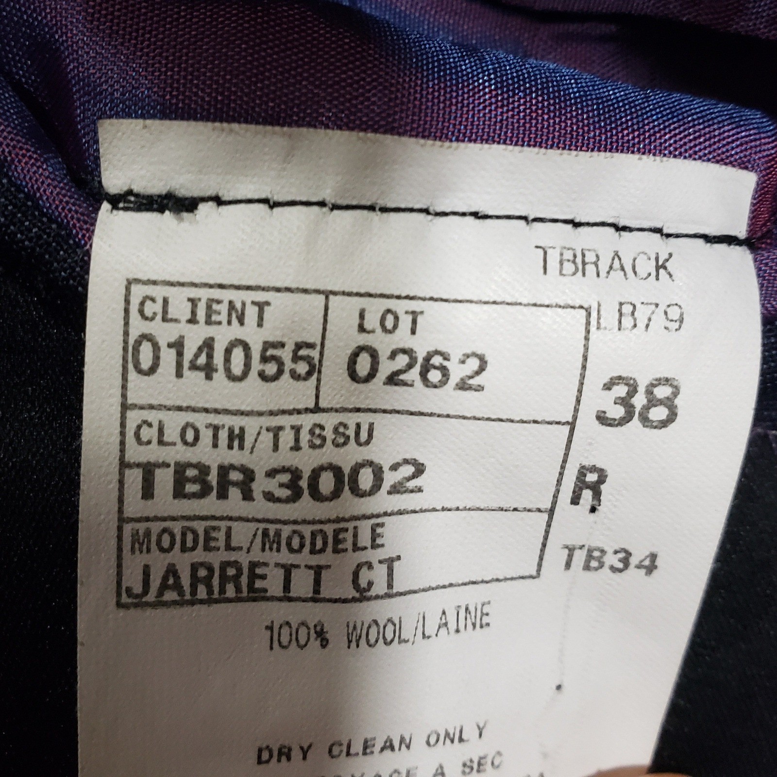 Ted Baker Suit Mens 38R Navy Blue Wool Jarrett CT Endurance Micro-Check 2-Piece