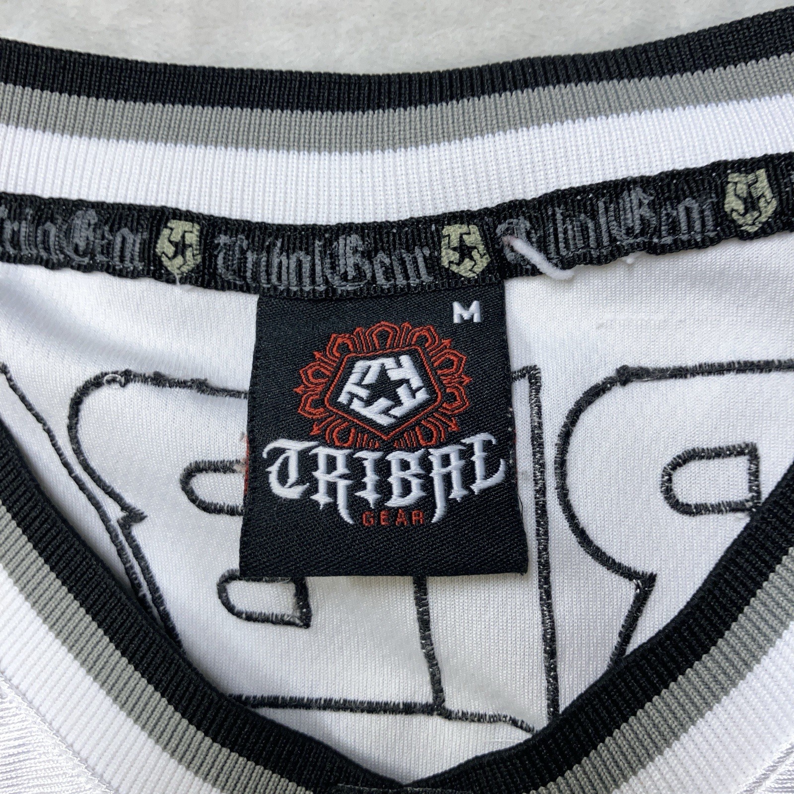 Vintage Tribal Gear Basketball Jersey Embroidered Graffiti Logo Dazzle Silky Y2K