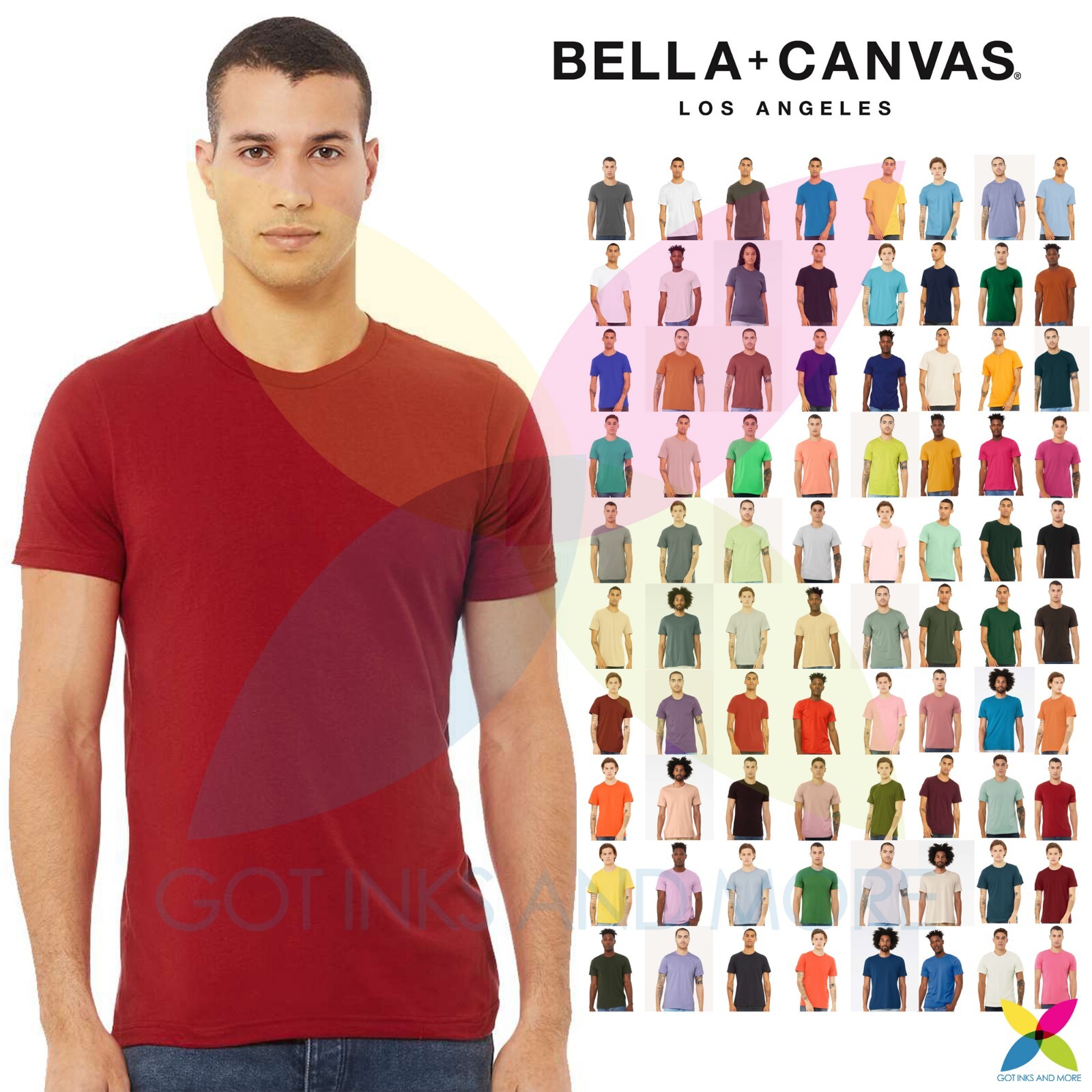 BELLA + CANVAS 3001-2 Unisex Jersey Retail Fit Plain Basic Blank Cotton T-Shirt