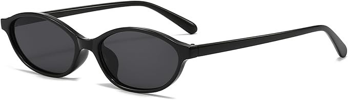 Women Trendy Oval Narrow Cat Eye Sunnies 90s Vintage Shades Luxury UV400 Shades