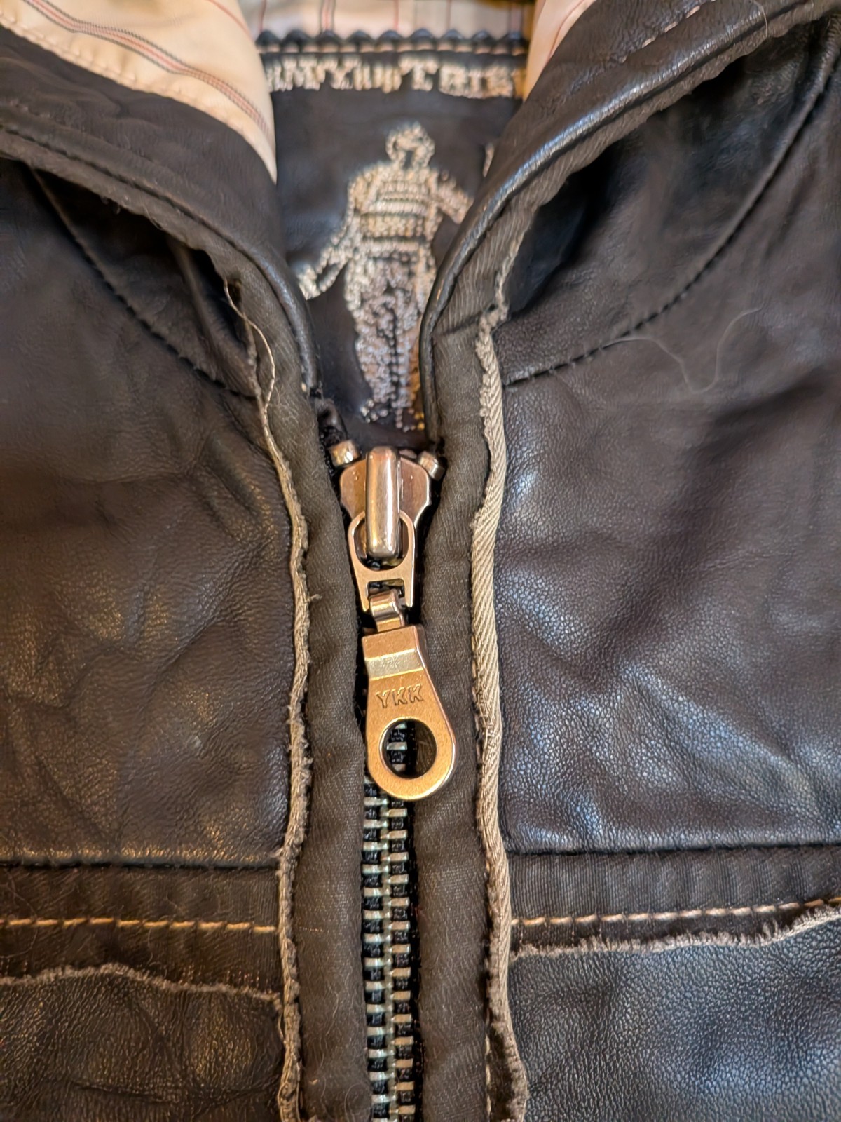 My Tribe Leather Hooded/Crop Jacket Full Zip Roll-Tap/Long Sleeve Brown Size S