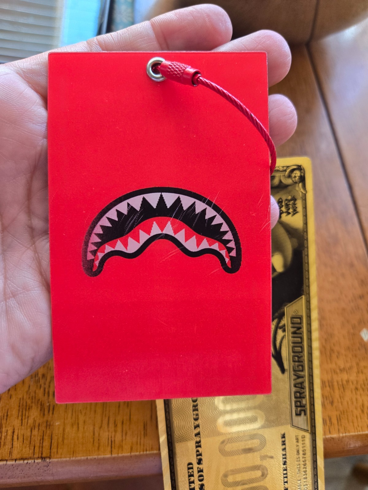 Sprayground Limited Edition Tag Red/Gold $150,000,000 Year of the Shark