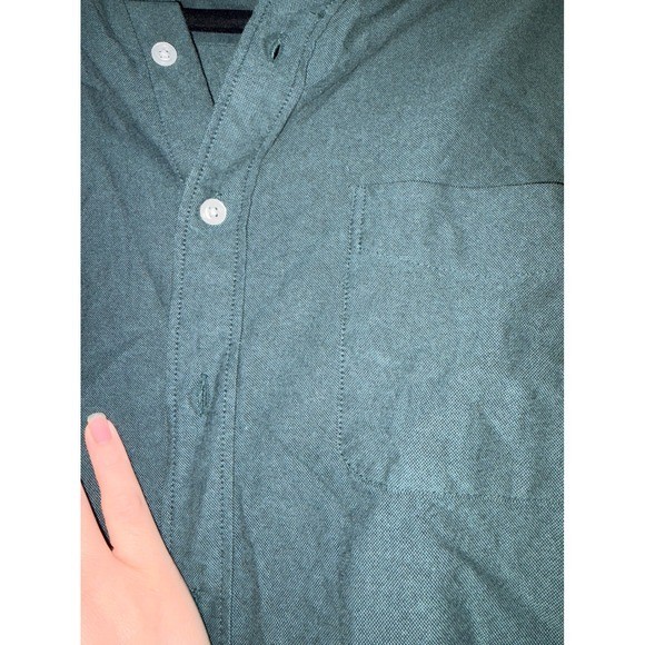 J Crew Mercantile Flex Button Down Shirt Men S Green Long Sleeve 100% Cotton
