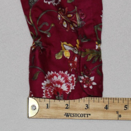 Lauren Ralph Lauren Button Up Blouse Women’s Size M Red Ditsy Floral VTG