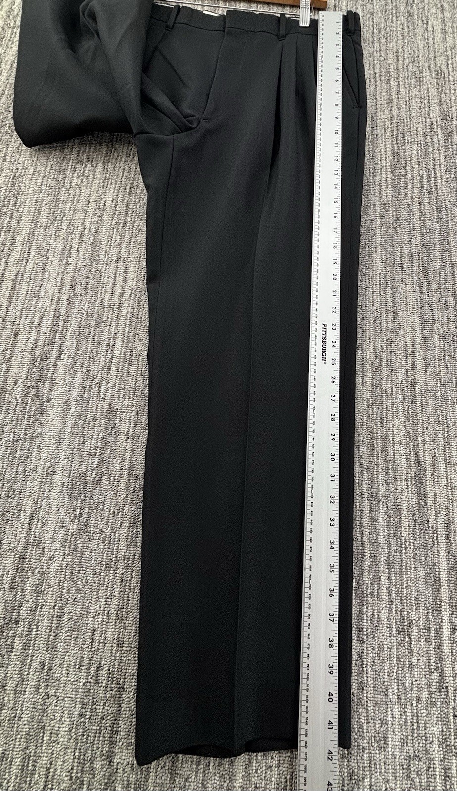 VTG Men’s Baggy Wide Black Pleated Dress Pants 34×31 Talon Zipper 10” Leg
