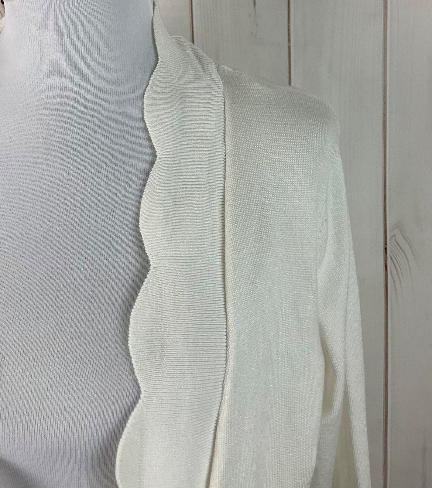Ronni Nicole Cardigan Shrug Sweater Women Size XL White Bolero Open Front NWT